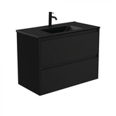 Fienza 900mm Dolce Matte Black Top Amato Wall Hung Vanity - Satin Black